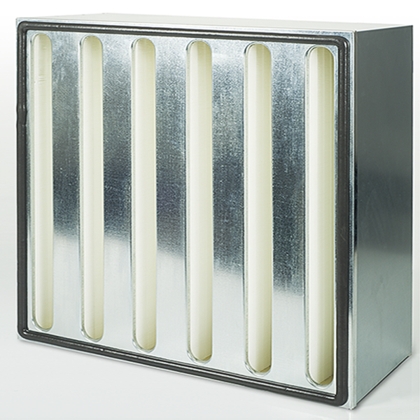 HEPA Filter/ Schwebstofffilter - Güteklasse E10 - 305 x 610 x 292mm - verz.Stahlblech Rahmen - V-Form