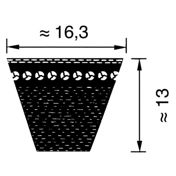 Schmalkeilriemen Profil XPB - flankenoffen, formgezahnt