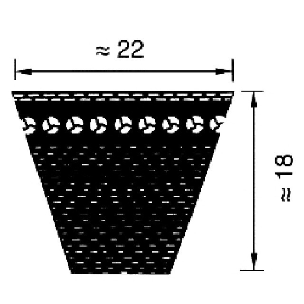 Schmalkeilriemen Profil XPC - flankenoffen, formgezahnt